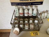 14-ASSORTED VINTAGE MILK BOTTLES & CARRIER