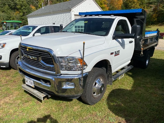 2017 RAM 3500HD 4WD DUMP TRUCK, DIAMOND PLOW, HEMI 6.4L, AUTO, VIN: 3C7WRTAJ9HG719685, 6,578 MILES