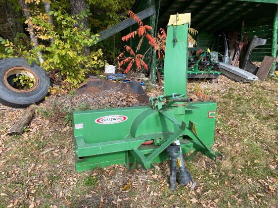 AGRO-TREND 72" SNOWBLOWER, 3-POINT HITCH, S/N: 74590