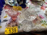 LOT: 8-PIECES DEPRESSION GLASS & CLEAR GLASS