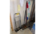 LONG HANDLED TOOLS, CART, SCALE, FLAGS