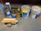 ASSORTED PAINT SUNDRIES, PAINT & STAINS