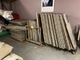 LOT: 50-SECTIONS OF 3X3' DANCE FLOORING, 38-3X4' SECTIONS W/EDGING & CARTS