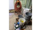 LOT OF CLEANING SUPPLIES & WATER HOSE