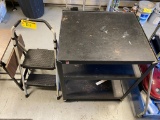 LOT: STEP STOOL & (2) PORTABLE WORK STATIONS