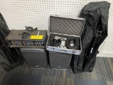 CORDED SOUND SYSTEM: (2) SAMSON SPEAKS, CRATE PA-4 SOUND BOARD, SHURE MIC W/ STAND