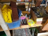 RACKING, FIXTURES, MARKER FLAGS, 90' UGLY LINE, PEGBOARD & HOOKS