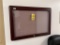 FLR 3: LOT: 4-DOOR WOODEN STORAGE CABINET *CONTENTS NOT INCLUDED*, WALL MOUNT LAMP, GLASSFRONT