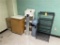 FLR B1: LOT: 2-TRASH RECEPTACLES, 23-DISPLAY RACKS (1 IS WOODEN W/ 4-SHELVES & 2 ARE WIRE & 5-SHELF)