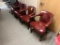 FLR B1: (4) RED LEATHER SIDE ARM CHAIRS