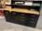 FLR B2: 6' BLACK METAL OFFICE DESK W/ SHELF