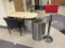 FLR 1: LOT: 2-PEDESTAL FILE CABINETS, 3-TRASH RECEPTICLES, SIDE CHAIR & TABLE