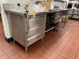 FLR B1: S/S COUNTER WITH 2-BAY SINK, SALVAJOR MODEL 200 COMMERCIAL FOOD WASTE DISPOSAL SYSTEM