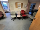 FLR 2: CONTENTS OF 5-OFFICES: ASSORTED SEATING, FILE CABINETS, 3-METAL DOUBLE PEDESTAL DESKS,