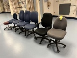 FLR 2: LOT OF 6-ASSORTED OFFICE CHAIRS & 1-EXAMINATION STOOL