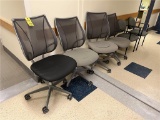 FLR 2: 6-ASSORTED CHAIRS: 4-HUMANSCALE OFFICE CHAIRS, 2-STACKING SIDE CHAIRS