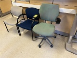 FLR 2: LOT OF 3-ASSORTED CHAIRS: 2-SIDE CHAIRS & 1-HUMANSCALE OFFICE CHAIR