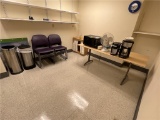 FLR 4: CONTENTS OF 3-ROOMS: 6' WORK TABLE, ASSORTED KITCHEN APPLIANCES, TRASH RECEPTACLES,