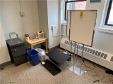 FLR 6: CONTENTS OF 3-OFFICES: DESKTOP RISERS, 2-WHITEBOARD DISPLAYS, FILE CABINETS, PORTABLE