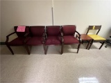 FLR 6: LOT: 5-ASSORTED RECEPTION CHAIRS & SIDE TABLE