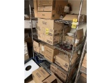 FLR B1: REMAINING CONTENTS: PLASTIC CUTLER, STORAGE CONTAINERS, CUPS, NAPKINS, ASSORTED GLASSWARE