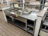 FLR B1: STAINLESS STEEL 4-BAY ELECTRIC STEAM TABLE W/SNEEZE GUARD