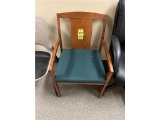 FLR B1: WOODEN PADDED ARM CHAIRS