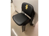 FLR B1: (4) BLACK PADDED STACK CHAIRS