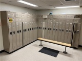 FLR B1: CONTENTS OF MENS AND LADIES LOCKER ROOMS: LOCKER UNITS, BATHROOM SINKS, NO TOILETS,