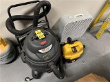 FLR B1: LOT: DAYTON 4TB87 SHOP VAC, DEWALT VACUUM & BOX FAN