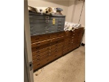 FLR B2: 2-MAP FILES: (1) WOODEN 14-DRAWER & (1) METAL 5-DRAWER