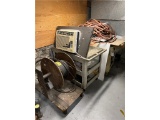 FLR B2: WIRE CABLE W/ REEL CART, DAYTON 1/2HP BENCH GRINDER, HAMPTON BAY A/C UNIT, CARTS & MISC