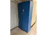 FLR B2: 2-DOOR METAL STORAGE CABINET & CONTENTS: 12-ASSORTED CHEMICAL SPILL KITS & MISC