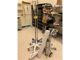 FLR B2: ASSORTED MONITOR STANDS, IV STANDS & TANK CART