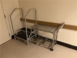 FLR B2: 2-SHELF METAL CART & PORTABLE 2-STEP STEP STOOL