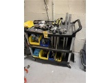 FLR B2: RUBBERMAID CART & CONTENTS: TRACTION CLAMPS & PIPING