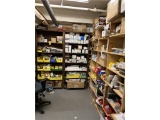 FLR B2: CONTENTS ON 4-SHELVES: MISC ELECTRICAL, BOLTS, HARDWARE, CABLING, & MISC