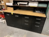 FLR B2: 6' BLACK METAL OFFICE DESK W/ SHELF