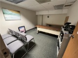 FLR B2: CONTENTS OF 2-OFFICES: 6'SIDE CHAIRS, PAINTING & PRINT, 3-DRAWER PEDESTAL FILE,