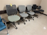 FLR 1: LOT: 5-ASSORTED OFFICE CHAIRS: 4-SWIVEL, 1-SIDE RECEPTION CHAIR
