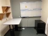 FLR 1: CONTENTS OF 4-RADIOLOGY OFFICES: 2-WOODEN BOOKCASES W/ DIVIDERS, ASSORTED BOOKS, BULLETIN