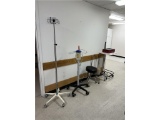 FLR 1: LOT: STEP STOOL, EXAMINATION STOOL, PORTABLE RAG CART, ASSORTED CAFETERIA TRAYS, 2-ASSORTED