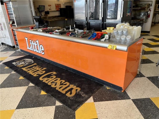 13'L X 32"D X 34"H  STEEL SERVICE COUNTER, STAINLESS STEEL TOP