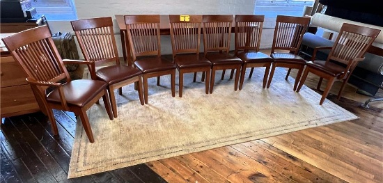 (8) F&N WOODWORKING JEFFERSON SIDE CHAIRS, SHALLOW BEND SLATS, CHERRY DINING CHAIRS, $BID PRICE X 8
