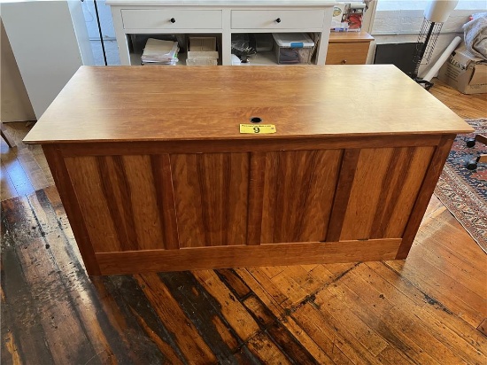 HUSTON & CO. DBL PEDESTAL OFFICE DESK W/5 DRAWERS (3-LEGAL & 2-REG.), 65" W X 30" D X 30" H CHERRY