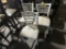 (3) METAL LADDER BACK UPHOLSTERED SIDE CHAIRS