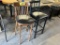 (2) SLAT BACK VINYL UPHOLSTERED BAR STOOLS