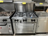 SUNFIRE 6-BURNER NATURAL GAS OVEN WITH UPPER SHELF, STAINLESS STEEL