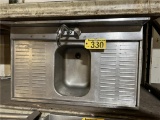 STAINLESS STEEL BACK BAR SINK W/FAUCET & 2-DRAIN BOARDS
