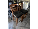 (2) SLAT BACK BAR STOOLS